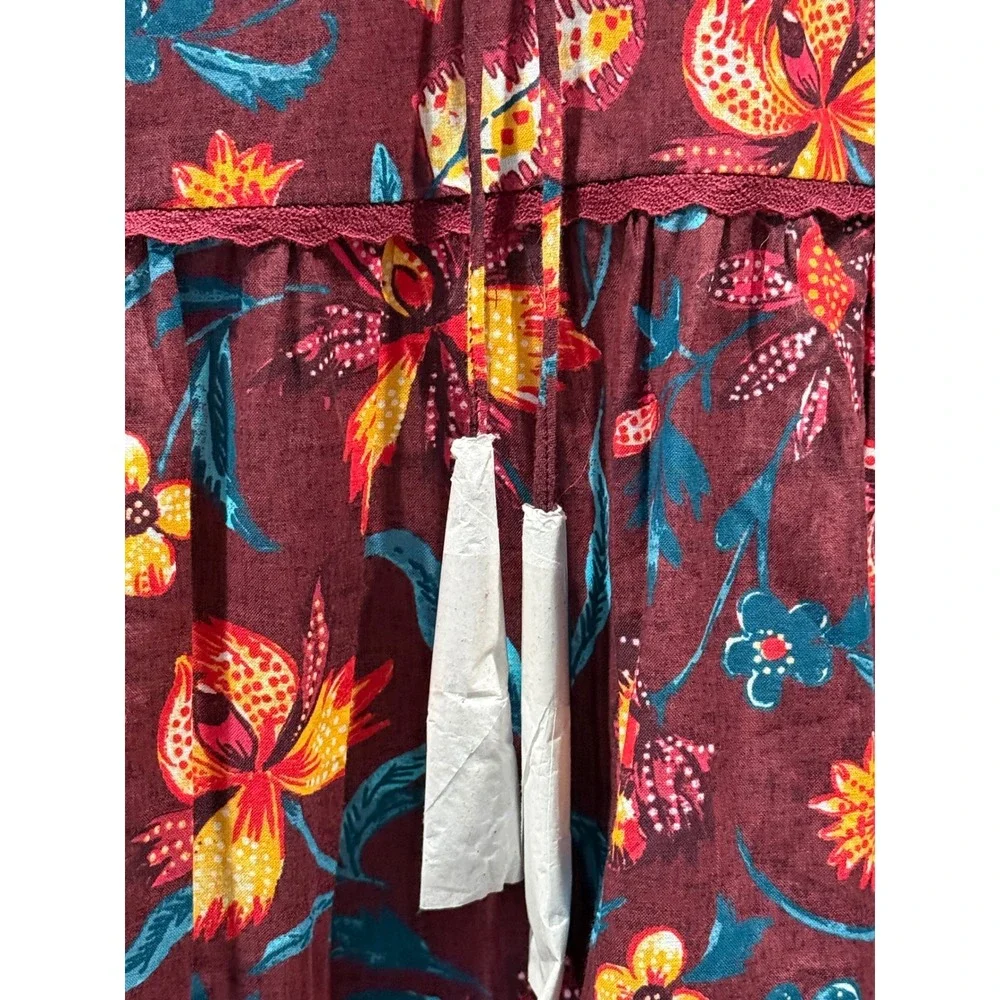 Sundance NWOT Eternal Summer Dress Boho Floral Tiered Midi Dress‎ Size S